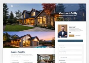 A modern realtor website showcasing property listings and agent profiles.