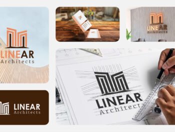 Geometric Building Logo with Modern Design and Earthy Tones