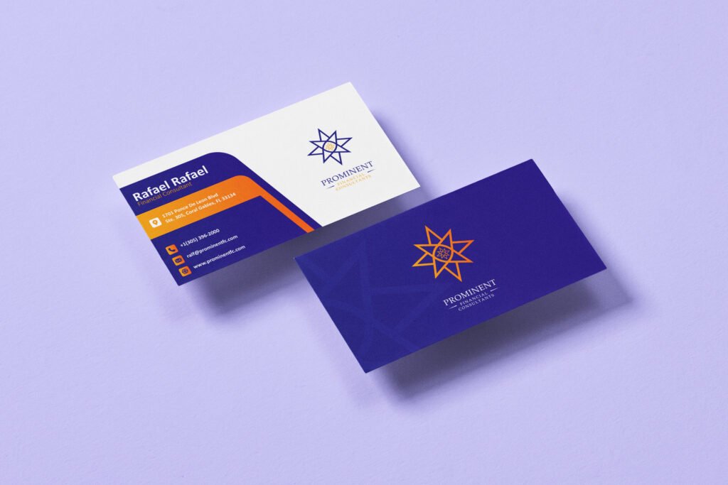 Full brand identity of financial consulting service, logo design, business card and stationary design