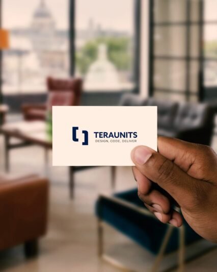 Free Card Mockup: Hand Holding a Business Card for Custom Designs